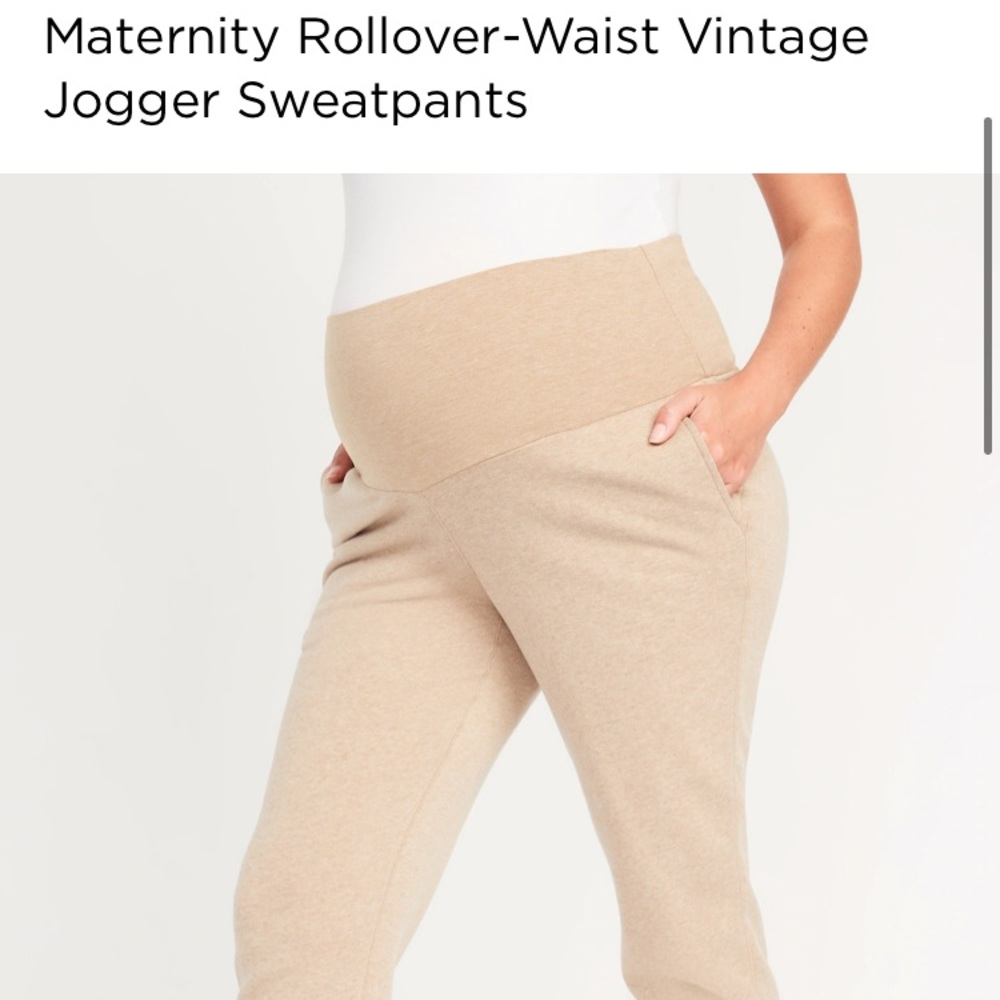 Maternity rollover waist vintage maternity sweatpants